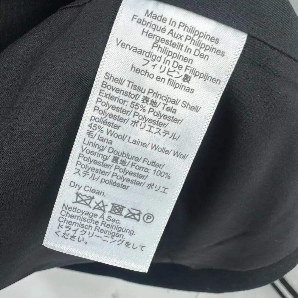 J. Crew Factory Belted Wool-Blend Trench Coat Long Sleeve Black Size 20 NWT
